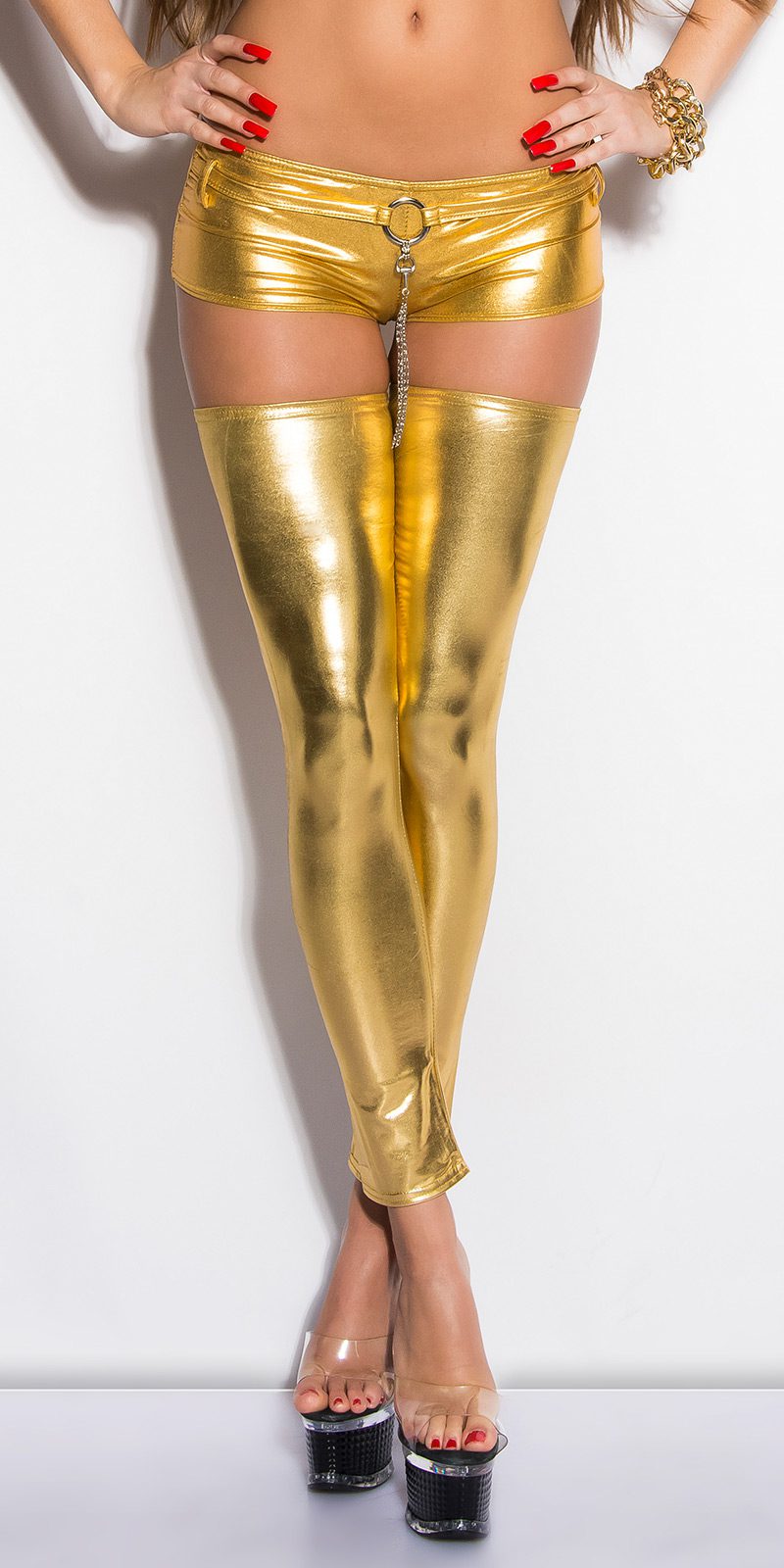 Mini short femme fashion Gogo sexy couleur Or