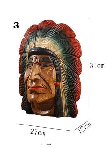 Statue Amérindienne Chef Massif – Image 3