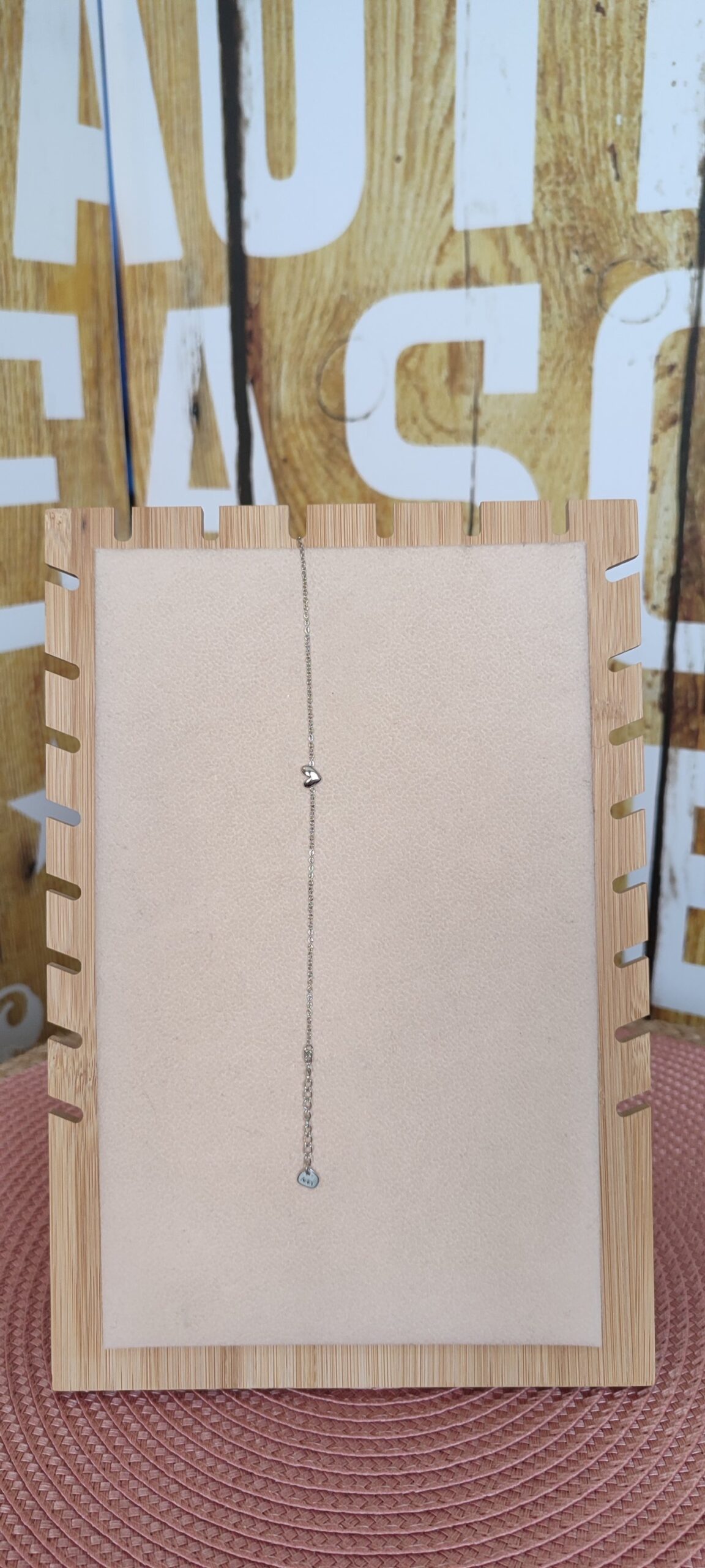 Bracelet coeur minimaliste argenté acier inoxydable Lolo yaya