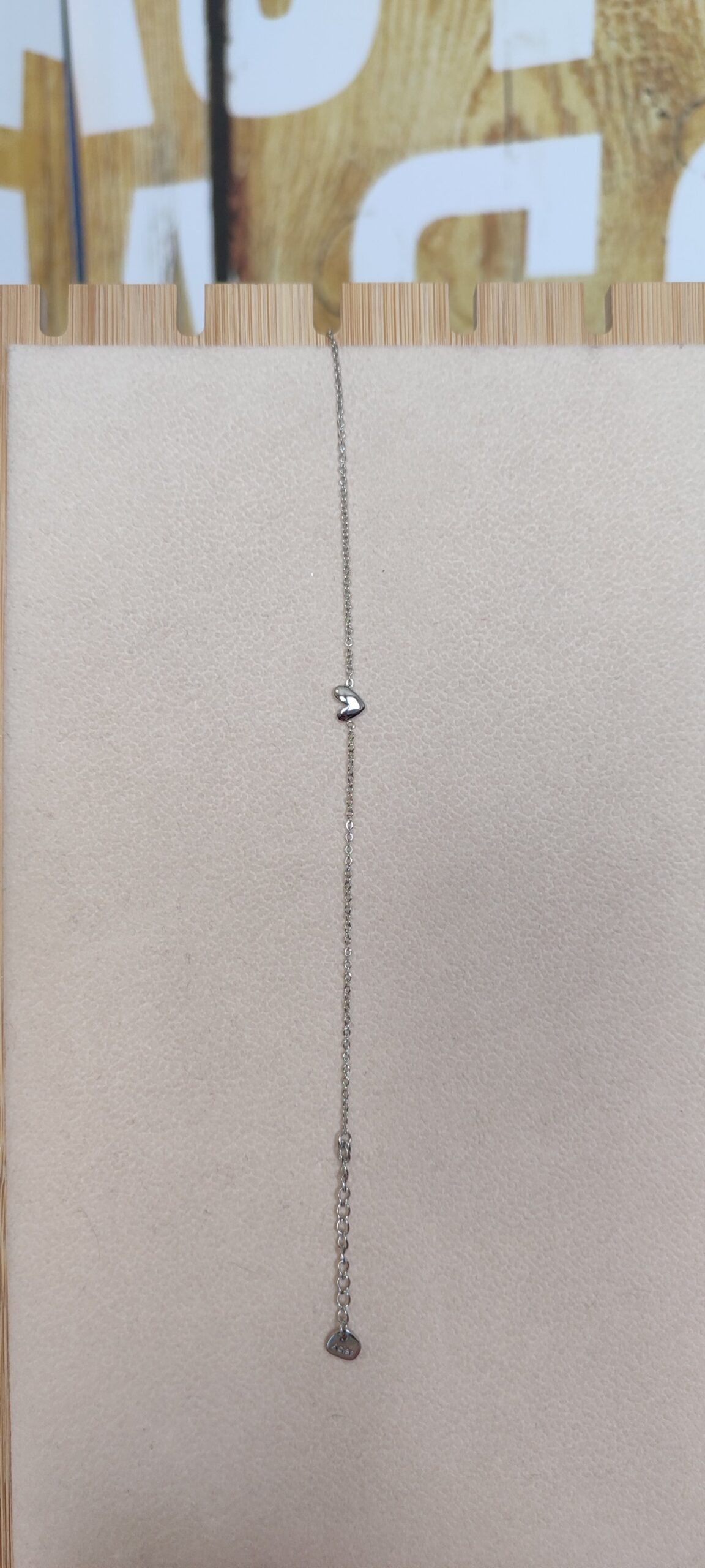 Bracelet coeur minimaliste argenté acier inoxydable Lolo yaya – Image 2