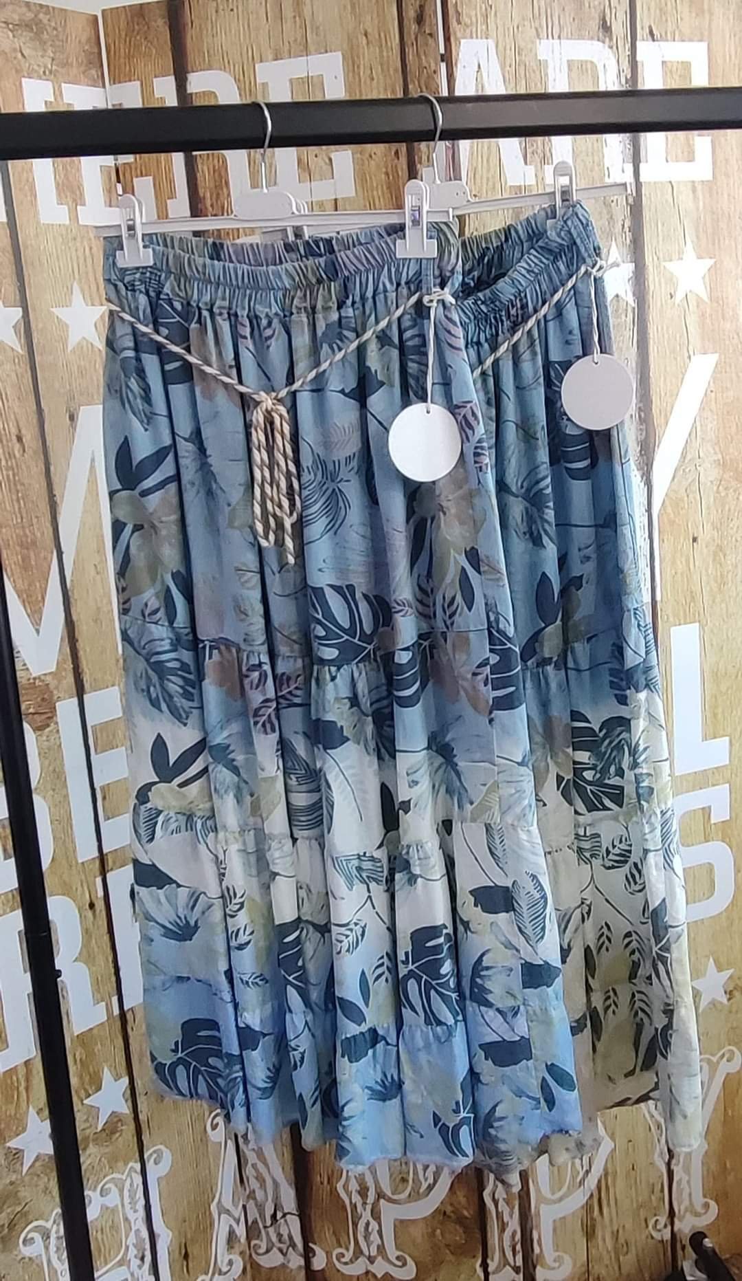 Jupe longue Bohème jeans fin Tropical