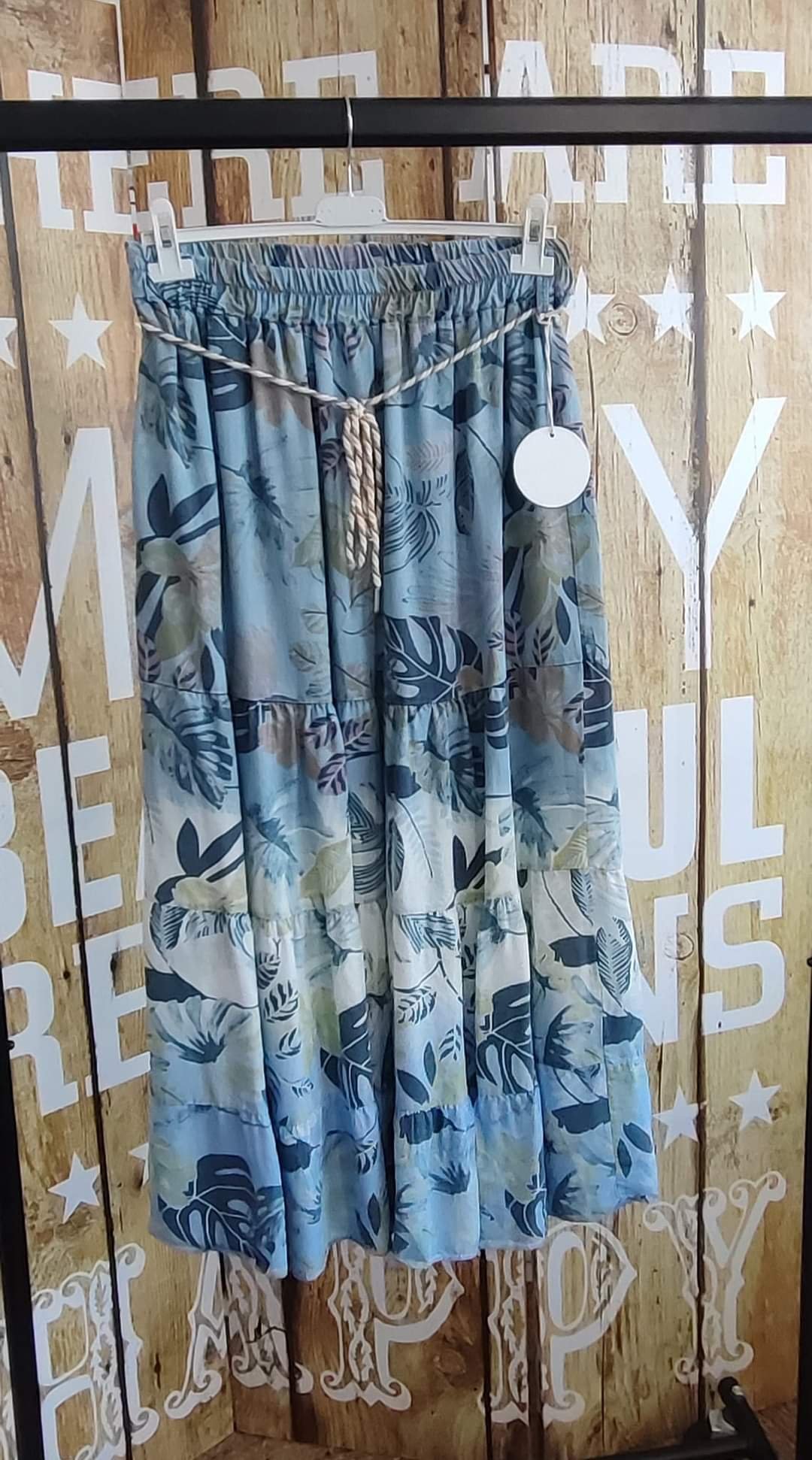 Jupe longue Bohème jeans fin Tropical – Image 3