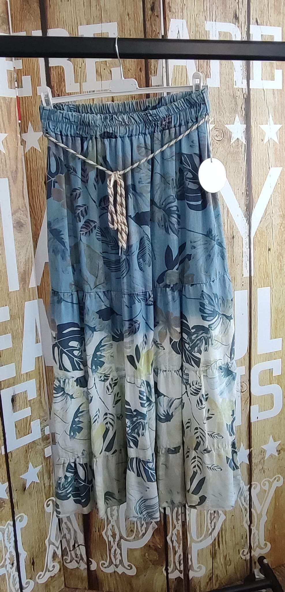 Jupe longue Bohème jeans fin Tropical – Image 2