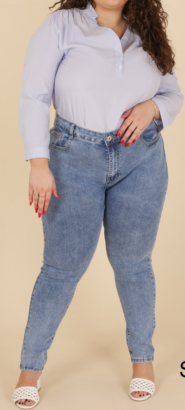 Jeans bleu stretch belle taille – Image 4