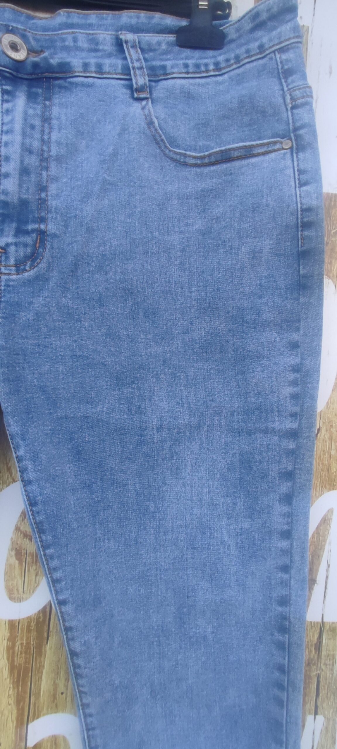 Jeans bleu stretch belle taille – Image 2