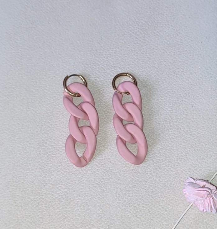 Boucles d’oreilles roses poudrées en acier inoxydable