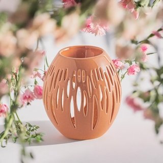 Brûleur à fondants parfumés brûle parfum ovali terracotta clair