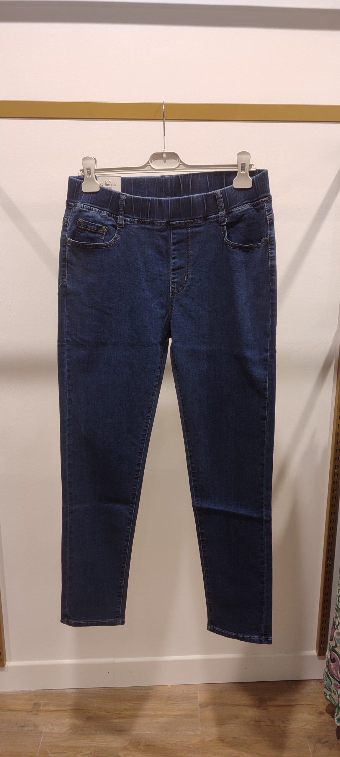 Jeans bleu stretch taille élastique