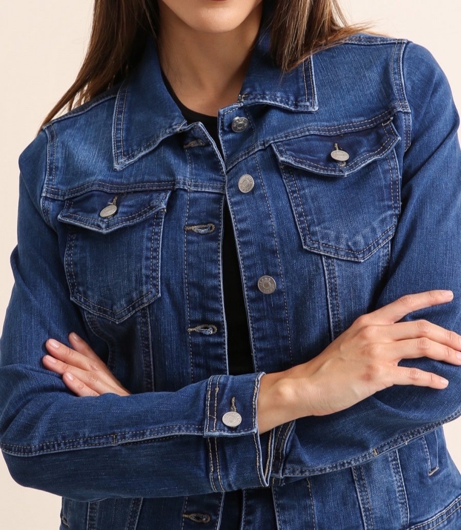 Veste en jeans bleu foncé stretch