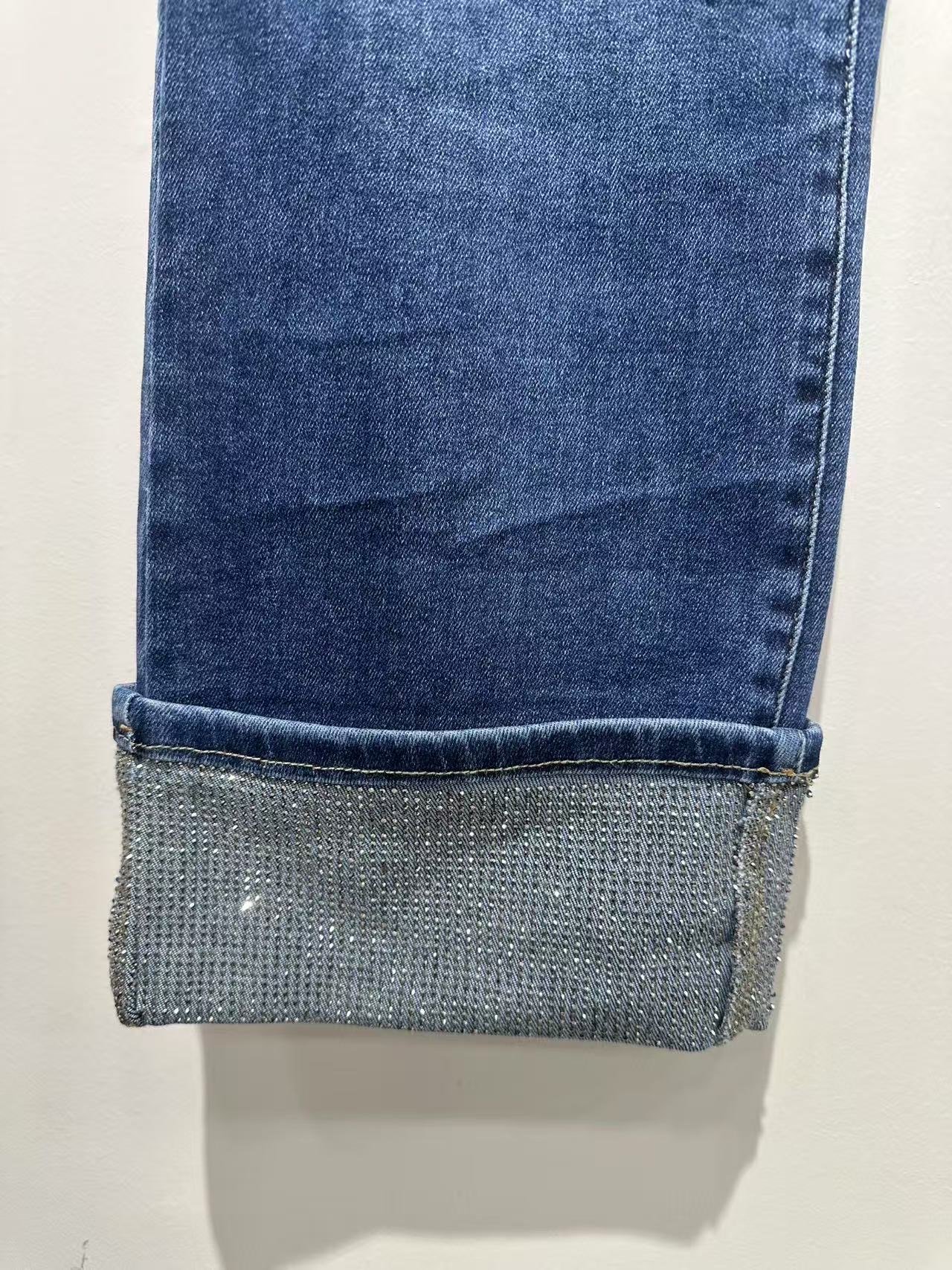 Jeans strass wide leg grande taille 38 au 48 – Image 3