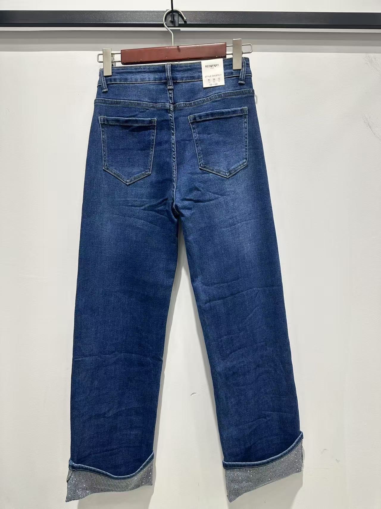 Jeans strass wide leg grande taille 38 au 48 – Image 2