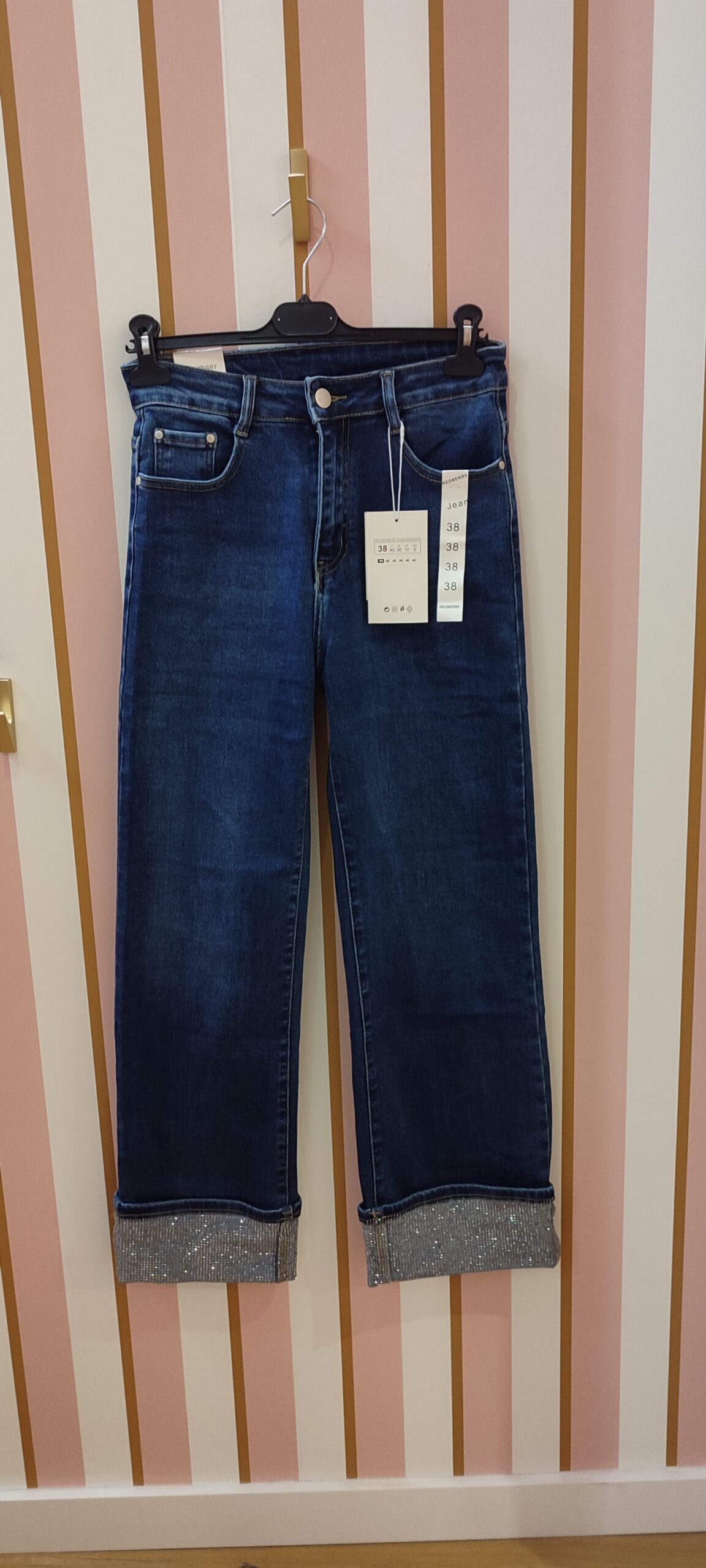 Jeans strass wide leg grande taille 38 au 48