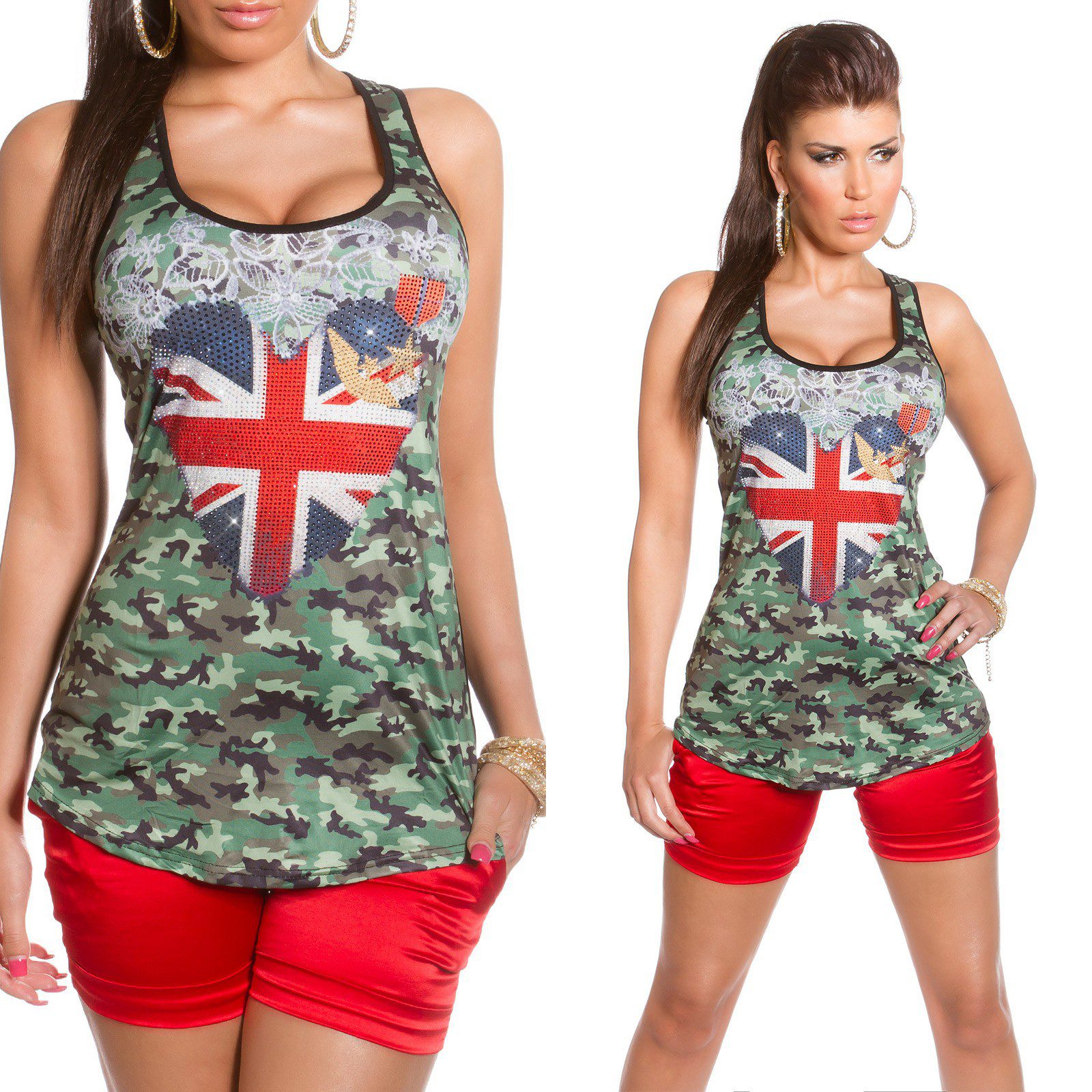 Débardeur femme imprimé LILI couleur vert