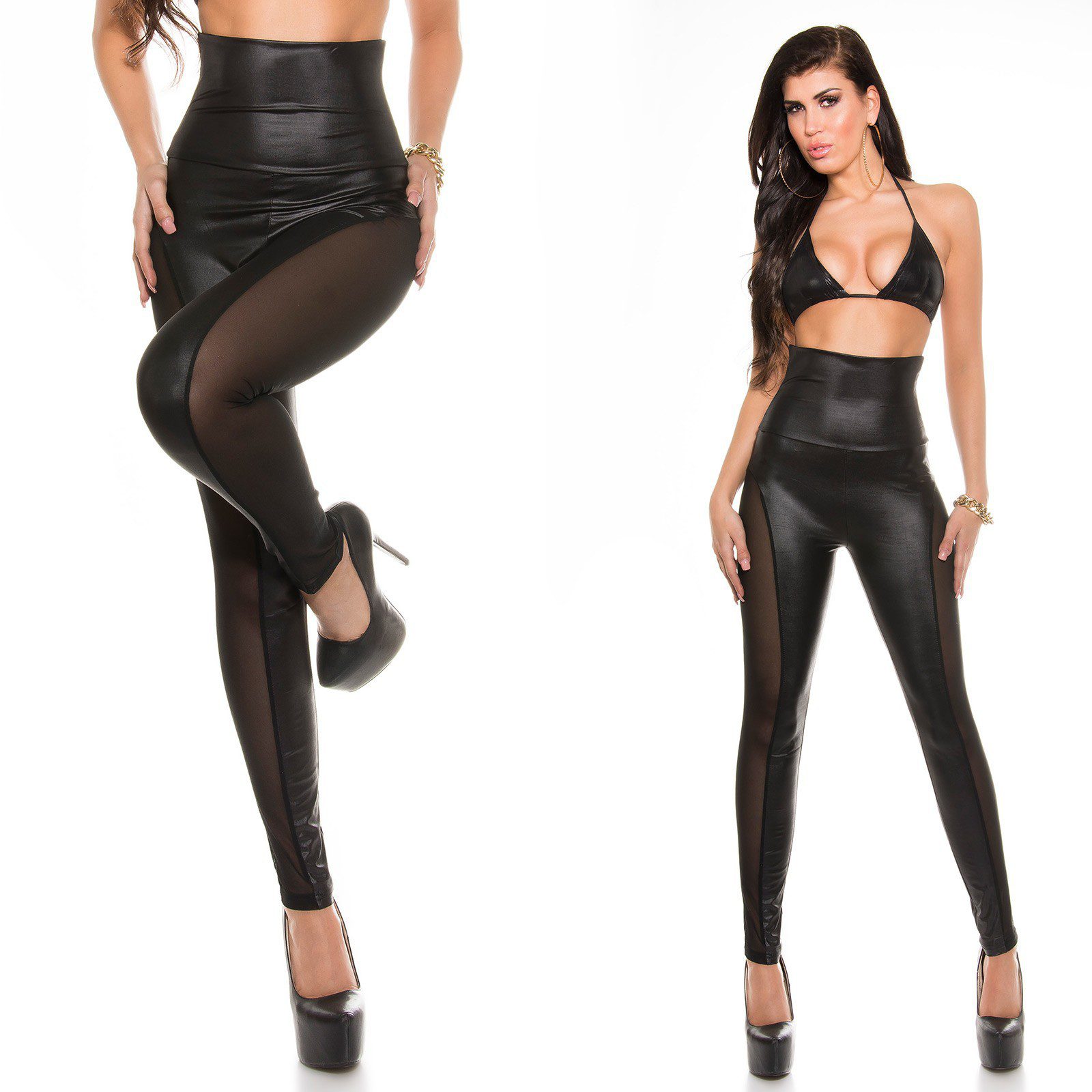 Leggings fashion sexy ALICE couleur noir – Image 3