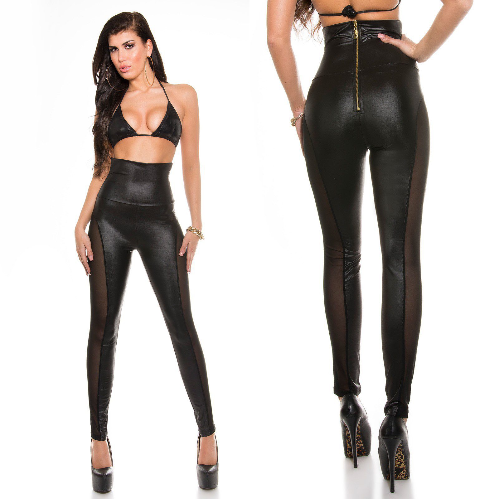 Leggings fashion sexy ALICE couleur noir – Image 2