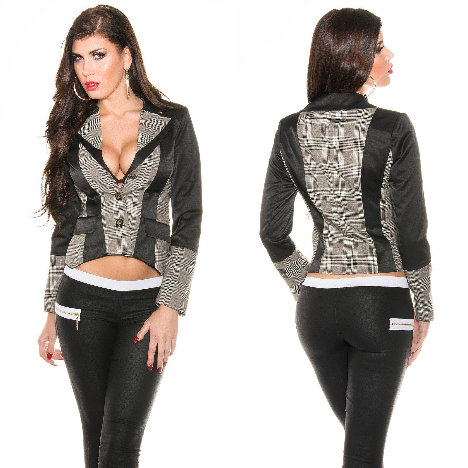 Blazer femme tendance ÉLÉNA couleur noir – Image 3