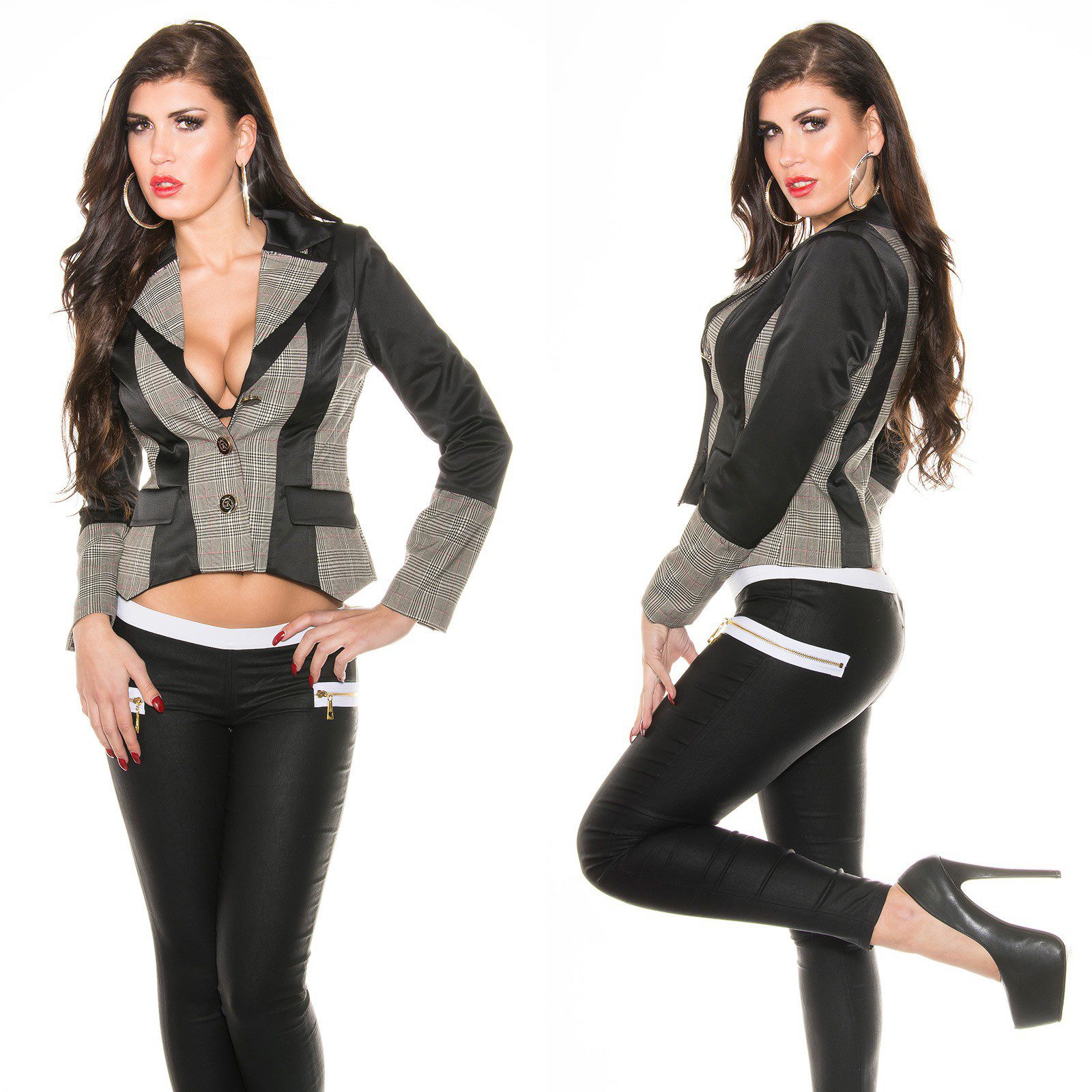 Blazer femme tendance ÉLÉNA couleur noir – Image 2