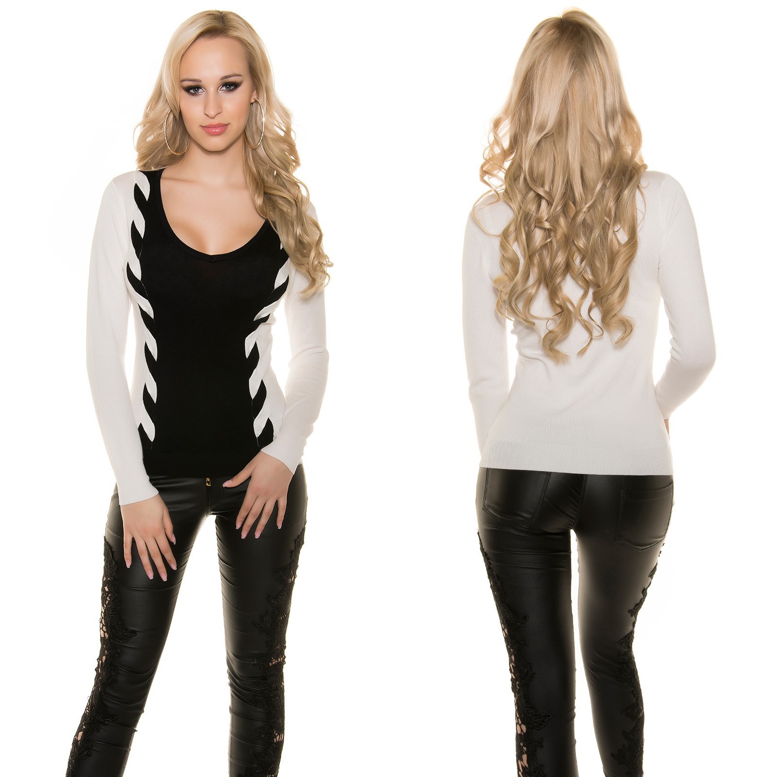 Pull maxi col rond femme MARLENE – Image 3