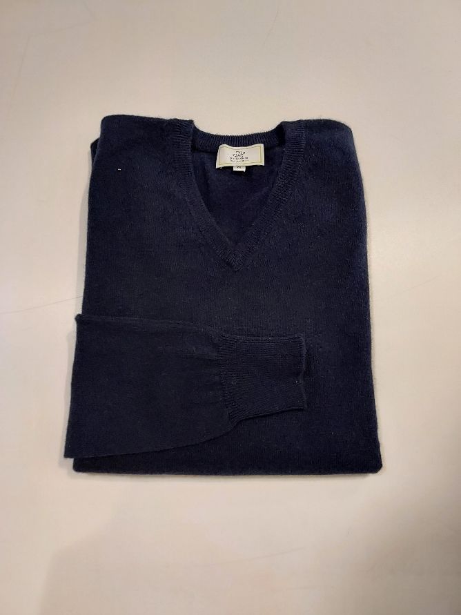 PULL CACHEMIRE COL V MARINE