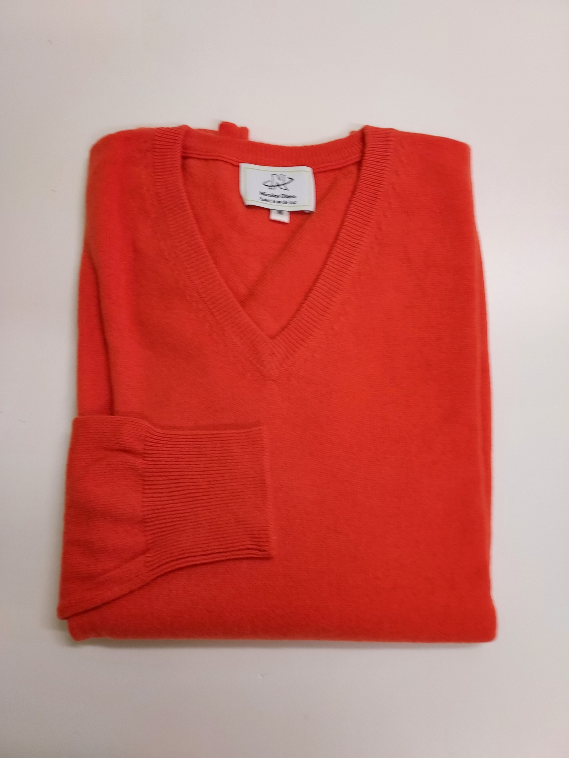 PULL CACHEMIRE COL V ORANGE