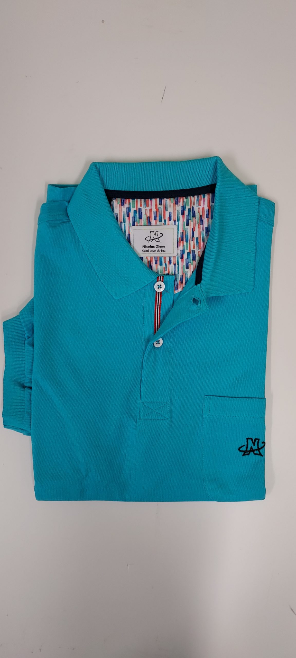 POLO MANCHES COURTES 1060 TURQUOISE