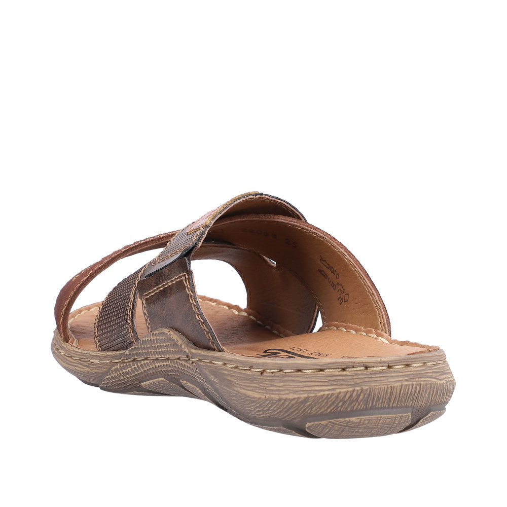 Mule cuir homme confort brides croisées semelle souple coloris marron RIEKER 22053-25 – Image 4