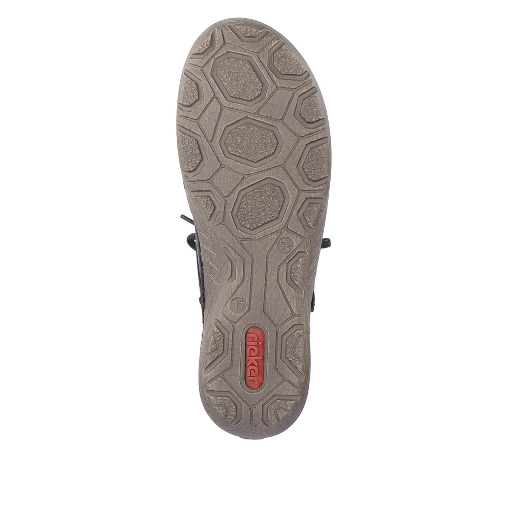 Chaussures femme Talon plat Lacet Simili cuir RIEKER 52509 coloris bleu / multicolore – Image 5