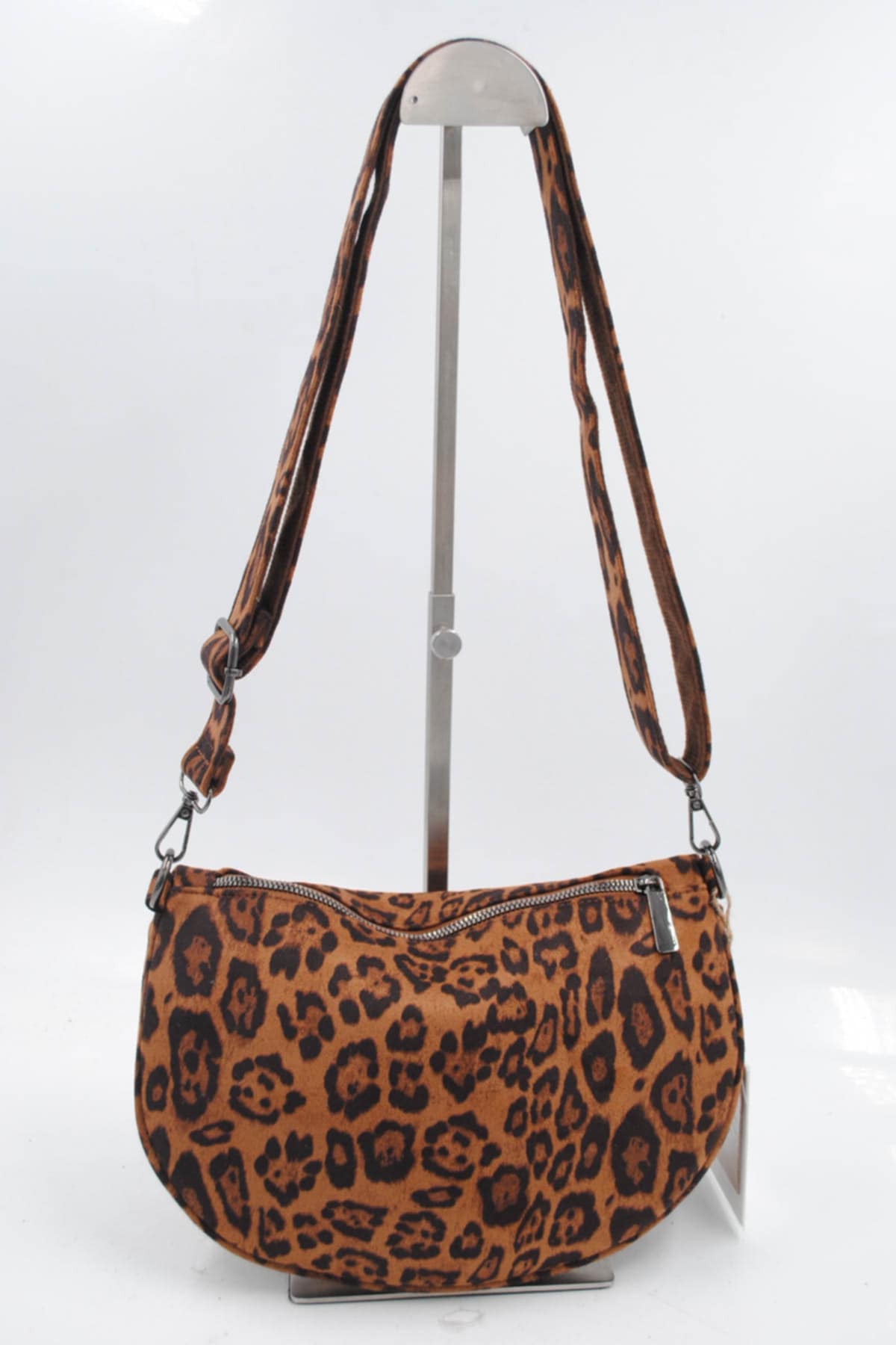 Sac banane bandoulière velours imprimé animal léopard – Image 3