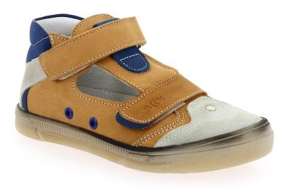BELLAMY Selfi Sandales montantes garçon 2 velcros Coloris camel / marine – Image 2