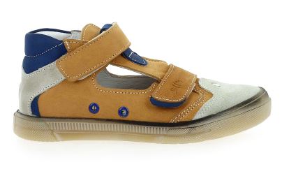 BELLAMY Selfi Sandales montantes garçon 2 velcros Coloris camel / marine – Image 3