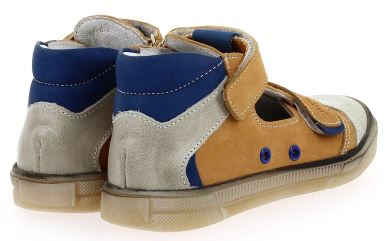 BELLAMY Selfi Sandales montantes garçon 2 velcros Coloris camel / marine – Image 5