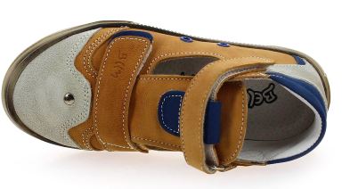 BELLAMY Selfi Sandales montantes garçon 2 velcros Coloris camel / marine – Image 6