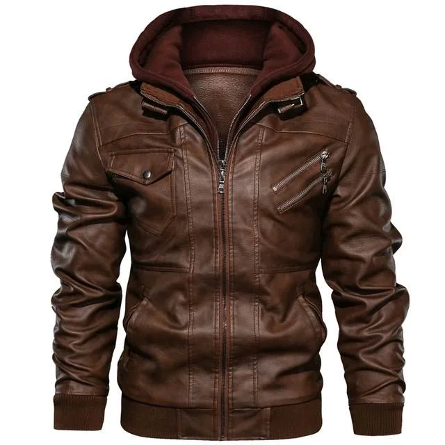 Veste cuir capuche homme – Image 2