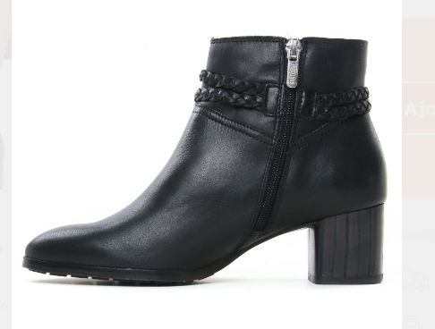 Bottines femme cuir petit talon fantaisie fermeture éclair décor tresses cuir et clous métal PIKOLINOS Calafat W1Z-8521 noir – Image 3