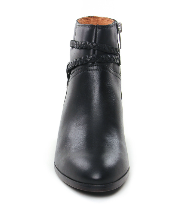 Bottines femme cuir petit talon fantaisie fermeture éclair décor tresses cuir et clous métal PIKOLINOS Calafat W1Z-8521 noir – Image 6