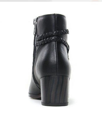 Bottines femme cuir petit talon fantaisie fermeture éclair décor tresses cuir et clous métal PIKOLINOS Calafat W1Z-8521 noir – Image 7