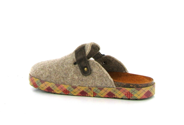 Sabot mode femme Largeur réglable Semelle plate SEMELFLEX coloris beige multi – Image 3