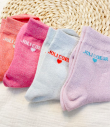 Chaussettes lurex Joli coeur coloris surprise