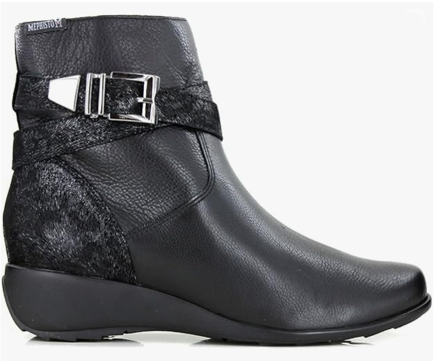 Boots femme Talon compensé Fermeture éclair cuir lisse pointure 37 MEPHISTO STACY coloris noir – Image 2