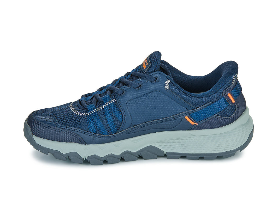 Tennis homme Grande largeur Souple Léger A enfiler SKECHERS 237634 coloris bleu / orange – Image 4