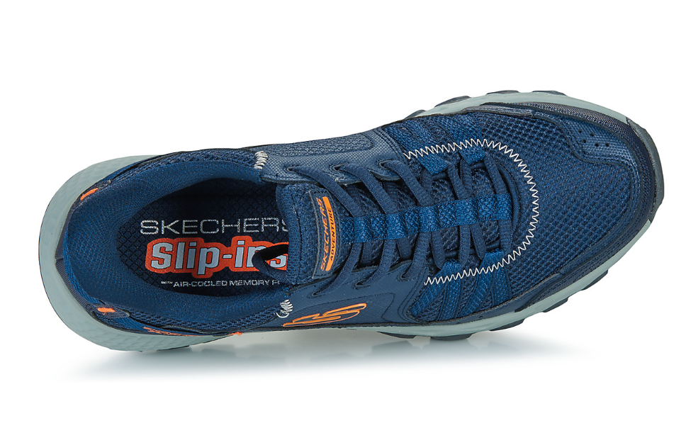 Tennis homme Grande largeur Souple Léger A enfiler SKECHERS 237634 coloris bleu / orange – Image 6