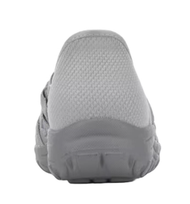 Sandale femme Façon tennis Côtés aérés Brides croisées Talon compensé Faux lacets élastiqués Confortable basket slip-ins SKECHERS 158789 Coloris gris – Image 5