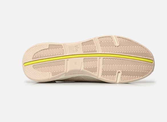 Tennis femme maille Extensible Sans couture Semelle compensée Très léger Lacet Toile et cuir TBS coloris beige lin – Image 7