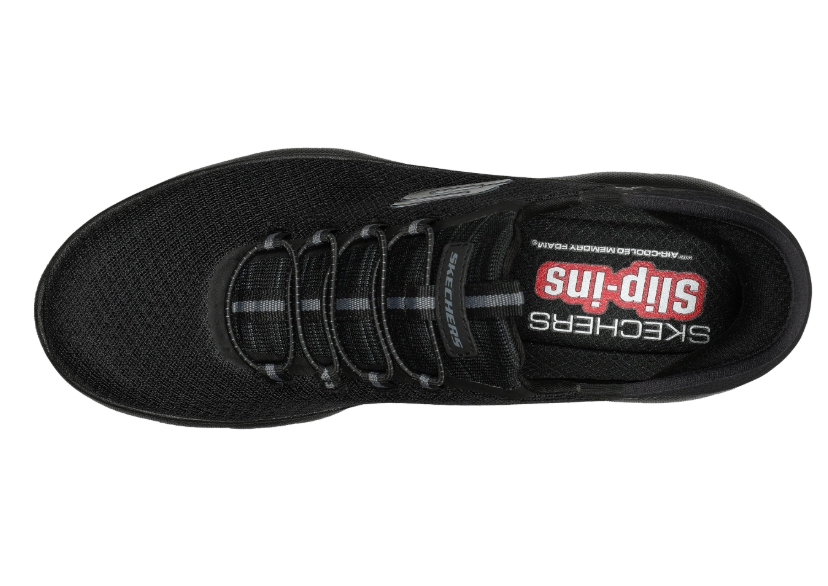 Tennis homme slip-ins ultra-légères Vegan Sans lacet Textile maille Semelle mémoire de forme SKECHERS coloris noir – Image 4