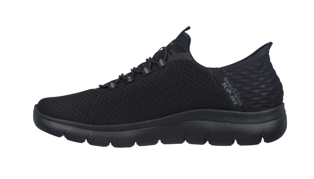 Tennis homme slip-ins ultra-légères Vegan Sans lacet Textile maille Semelle mémoire de forme SKECHERS coloris noir – Image 2