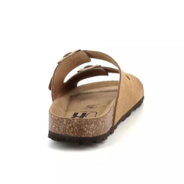 Mule femme Deux boucles Cuir Semelle plate ergonomique GEO REINO coloris camel – Image 4