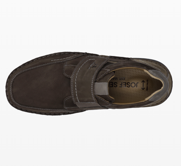 Chaussure homme Velcro élastique Cuir Doublure cuir Extra large Semelle intérieure amovible JOSEF SEIBEL new anvers 15 Coloris marron – Image 7