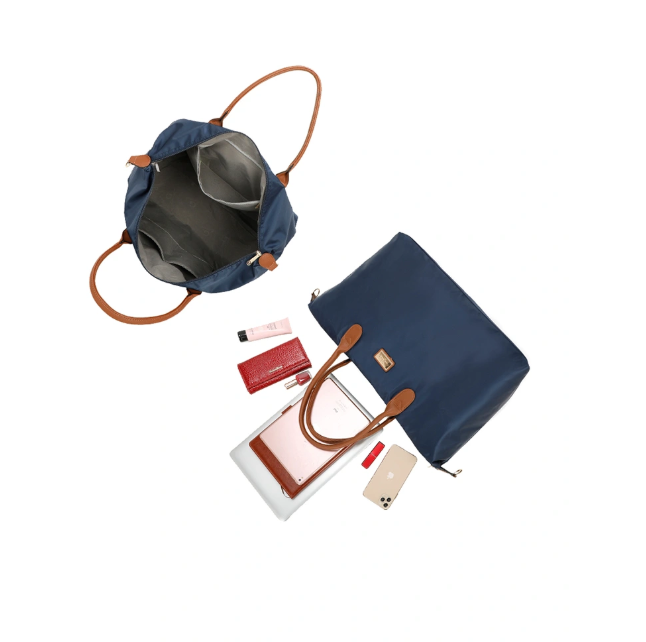 Sac à main Gallantry cabas bandoulière sac weekend bleu – Image 2