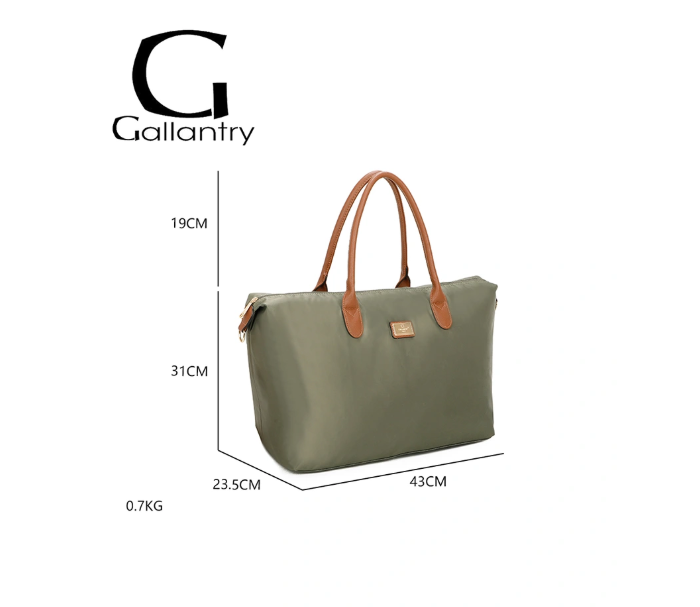 Sac à main Gallantry cabas bandoulière sac weekend kaki – Image 2
