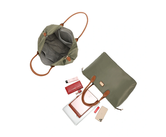 Sac à main Gallantry cabas bandoulière sac weekend kaki – Image 3